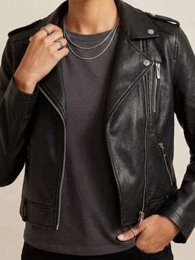 Guess Moto Leather Jacket - Black